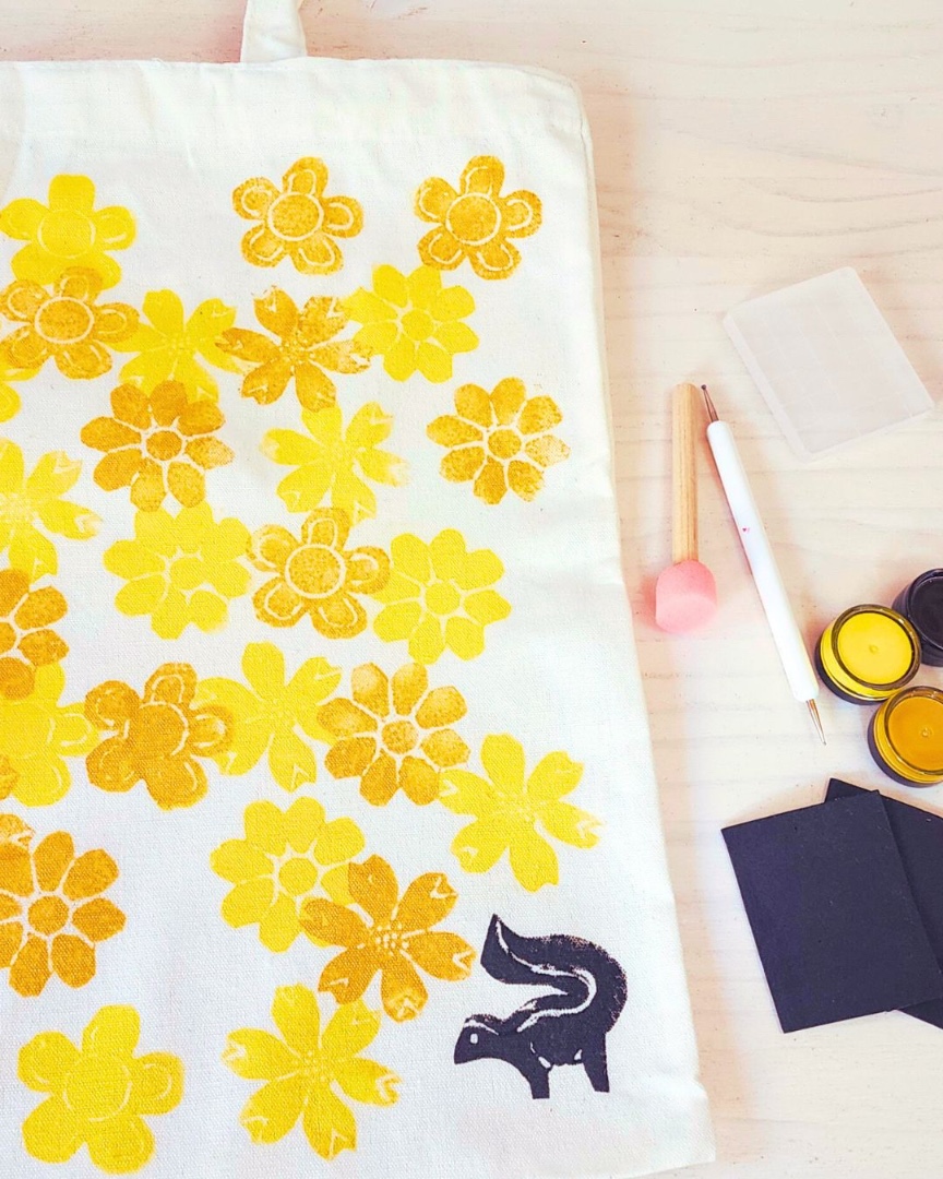Make Your Own Block Print Tote Bag and More at Pudding Art Studio Make Your Own Block Print Tote Bag and More at Pudding Art Studio