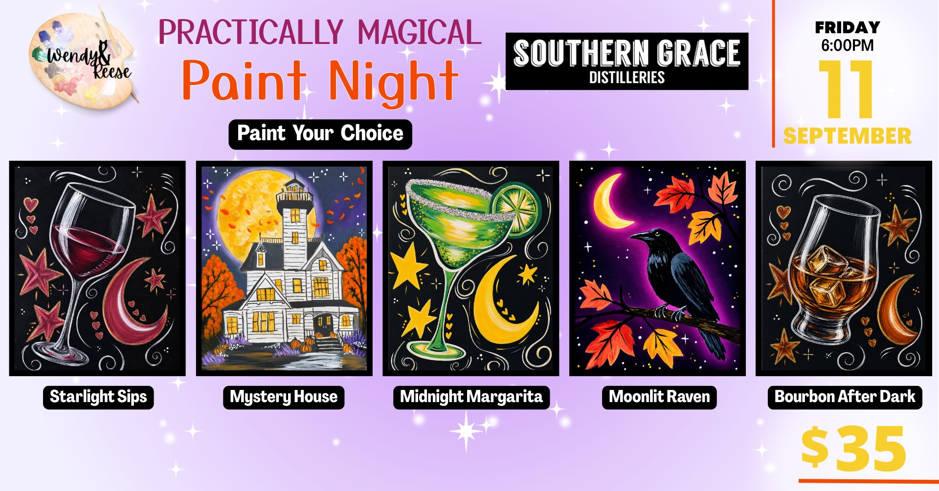Practically Magical Paint Night at Southern Grace Distilleries