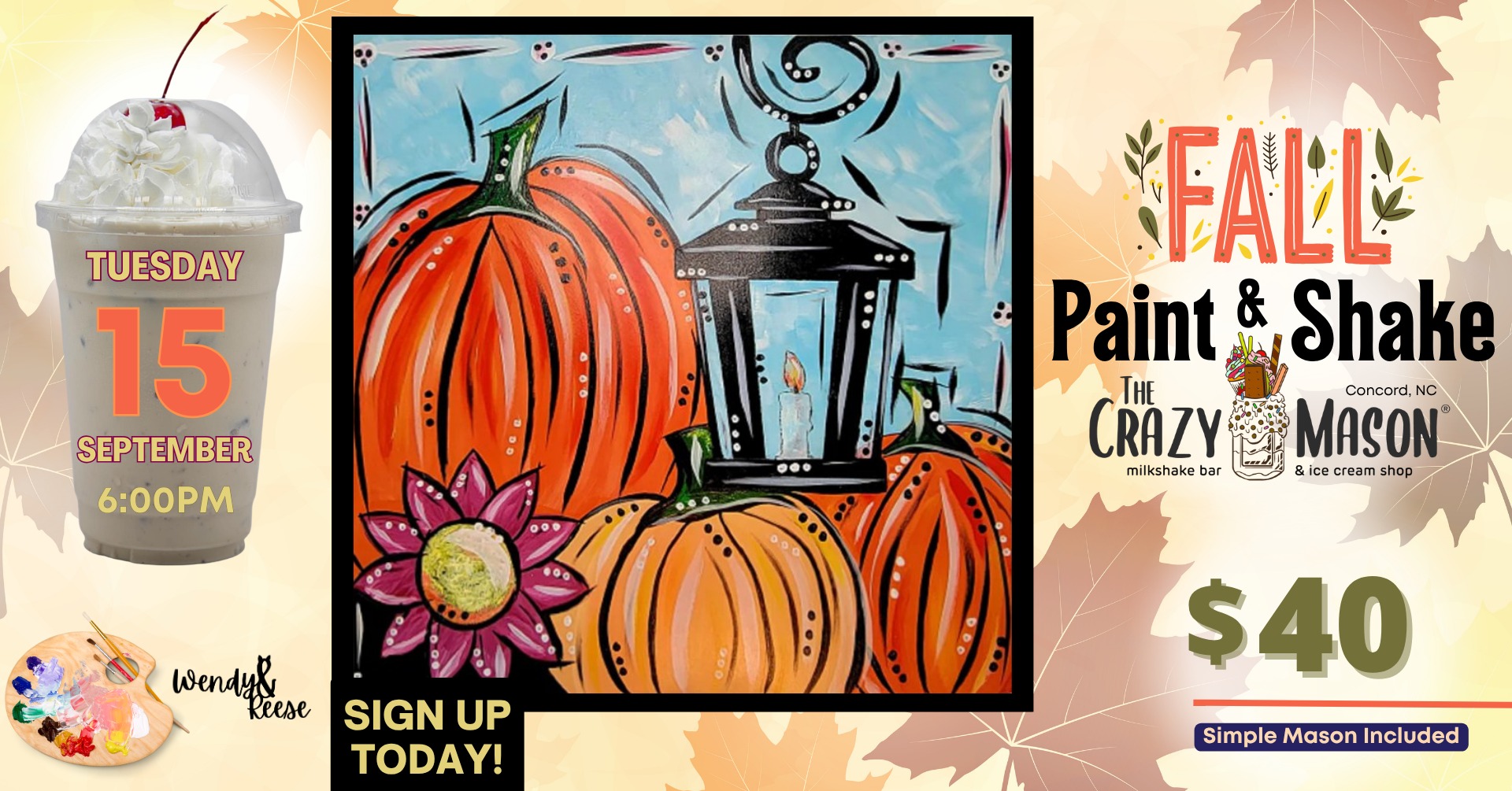 Fall Paint & Shake at The Crazy Mason Concord