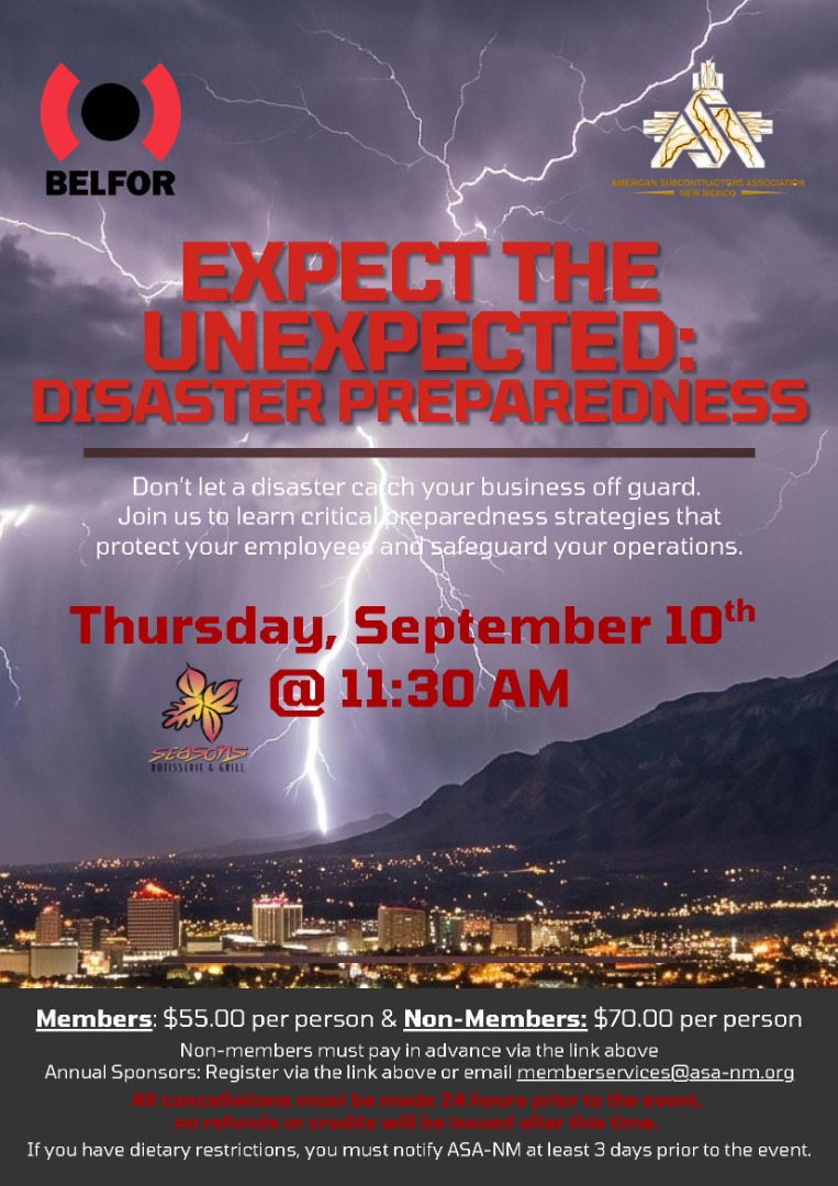 Expect the Unexpected: Disaster Preparedness