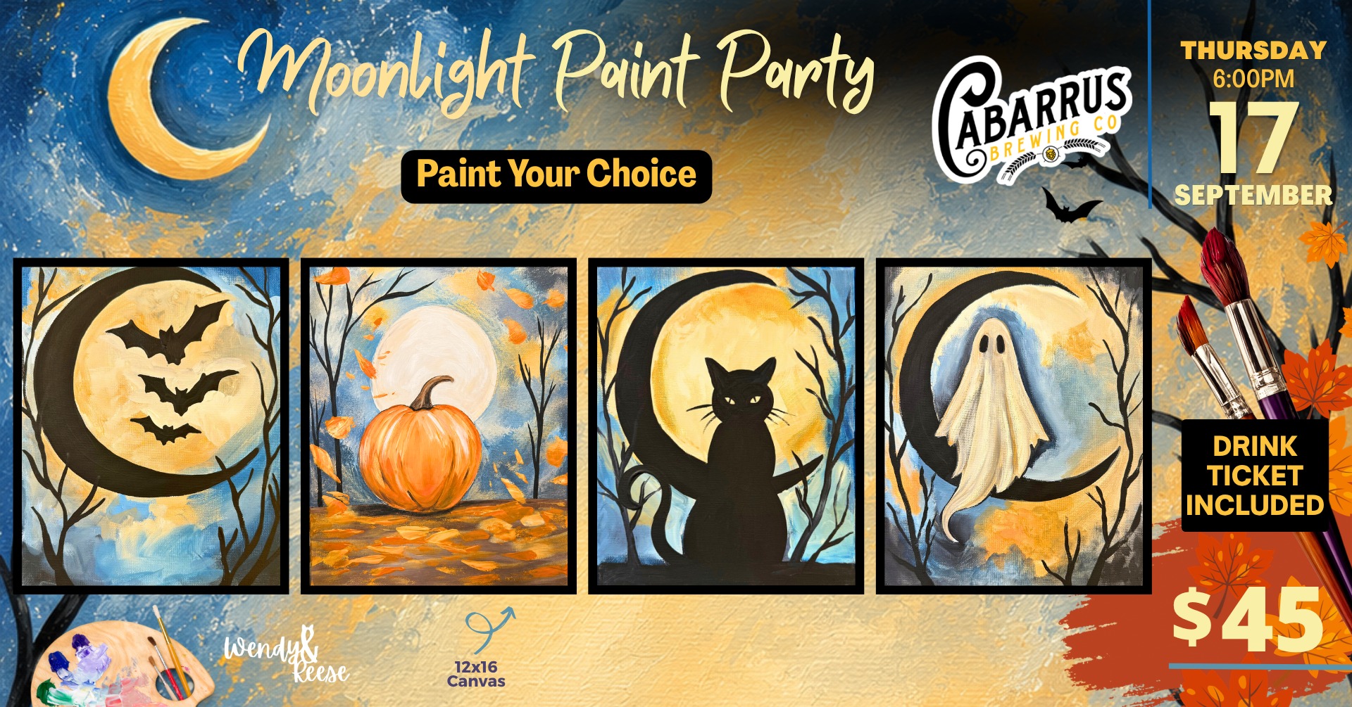 Moonlight Paint Party at Cabarrus Brewing Company