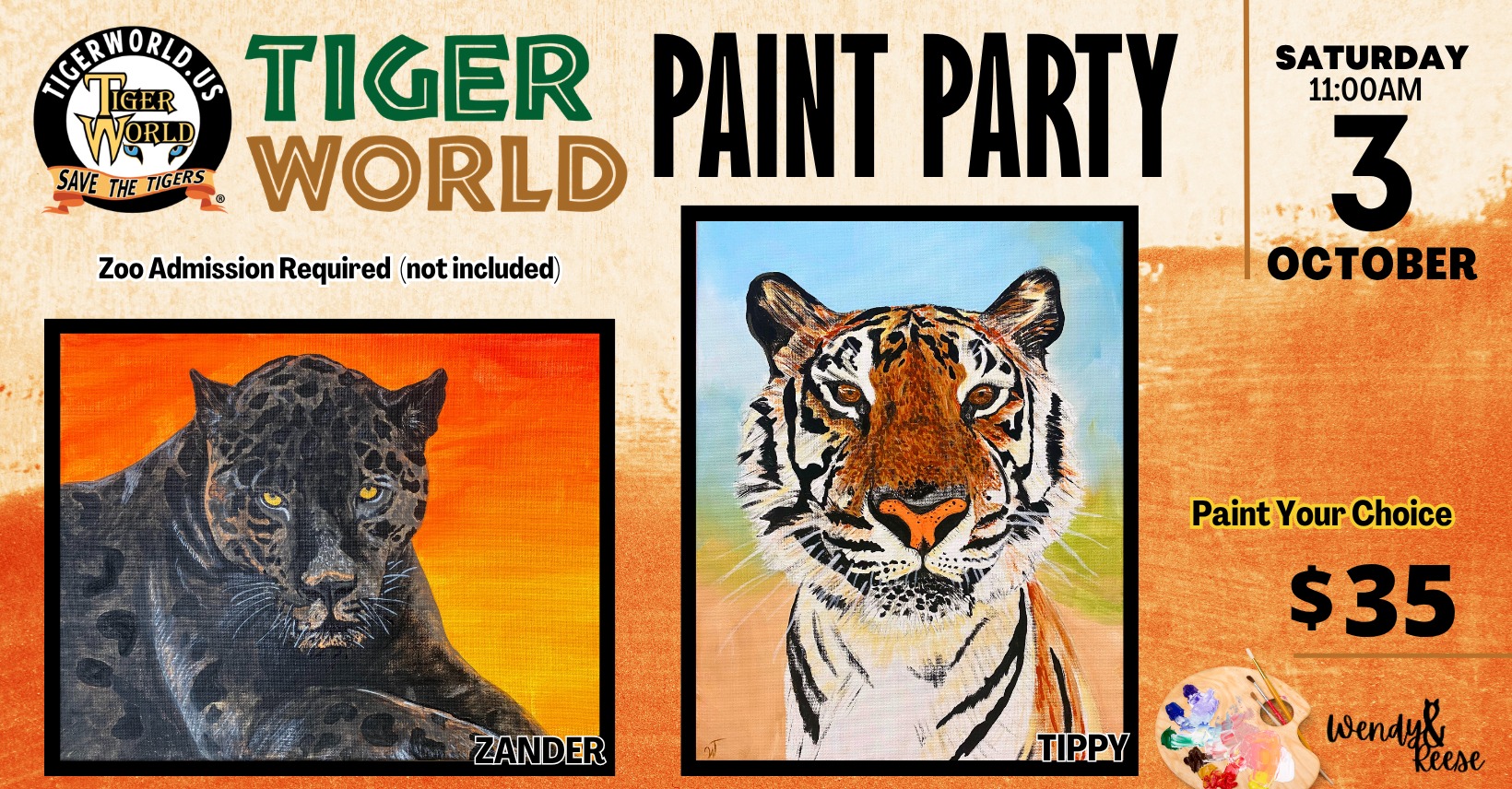 Tiger World Paint Party