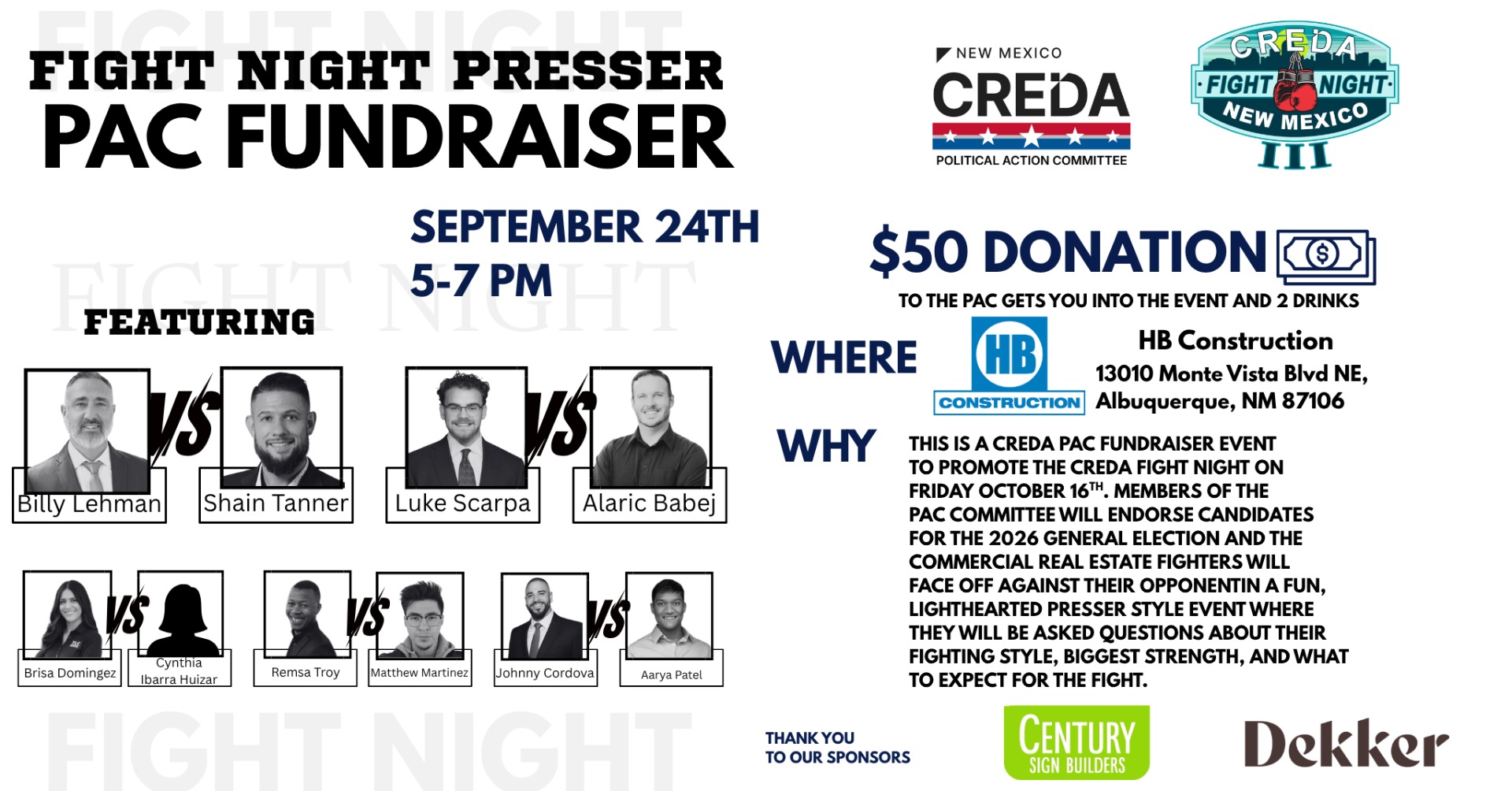 Fight Night Presser Event September 24th