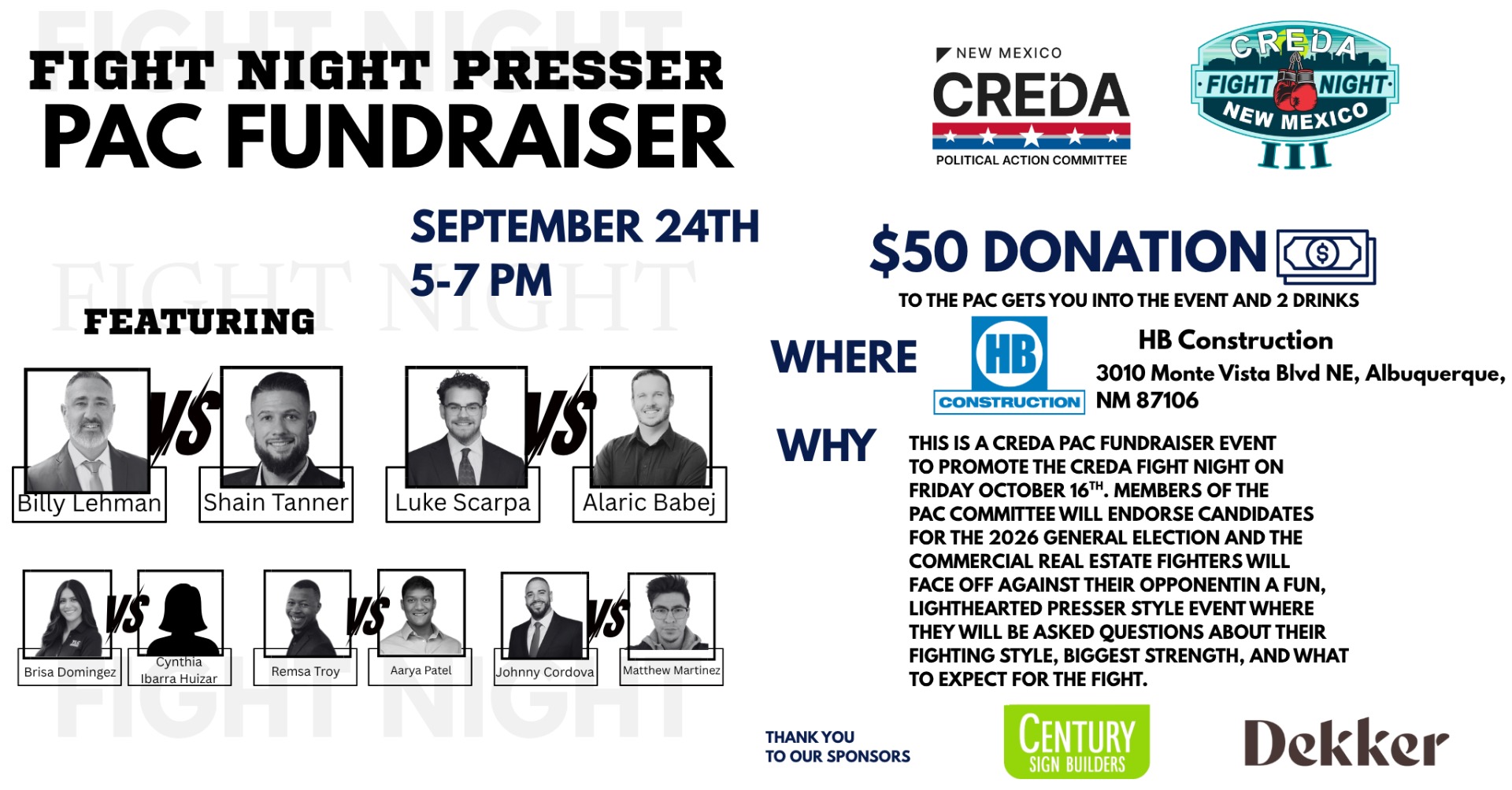 Fight Night Presser Event September 24th