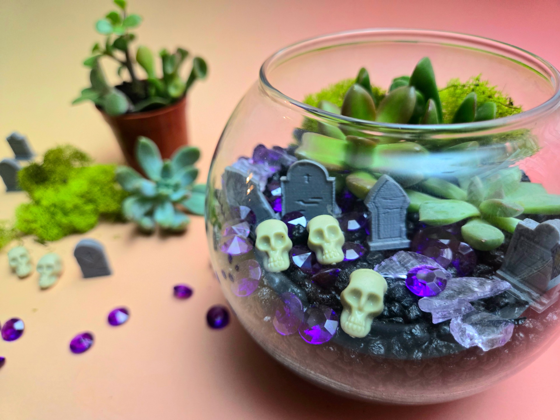 Make a Halloween Cemetarium (Terrarium) at Lucky Goat Coffee