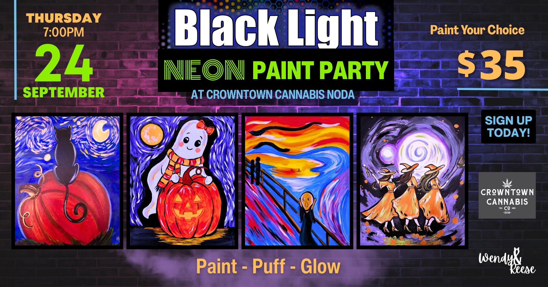 Black Light Neon Paint Party at Crowntown Cannabis NoDa Black Light Neon Paint Party at Crowntown Cannabis NoDa