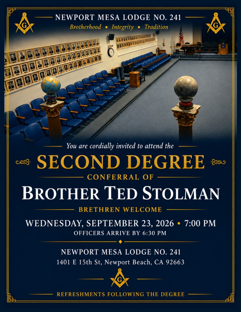 2nd Degree for Bro. Stollman