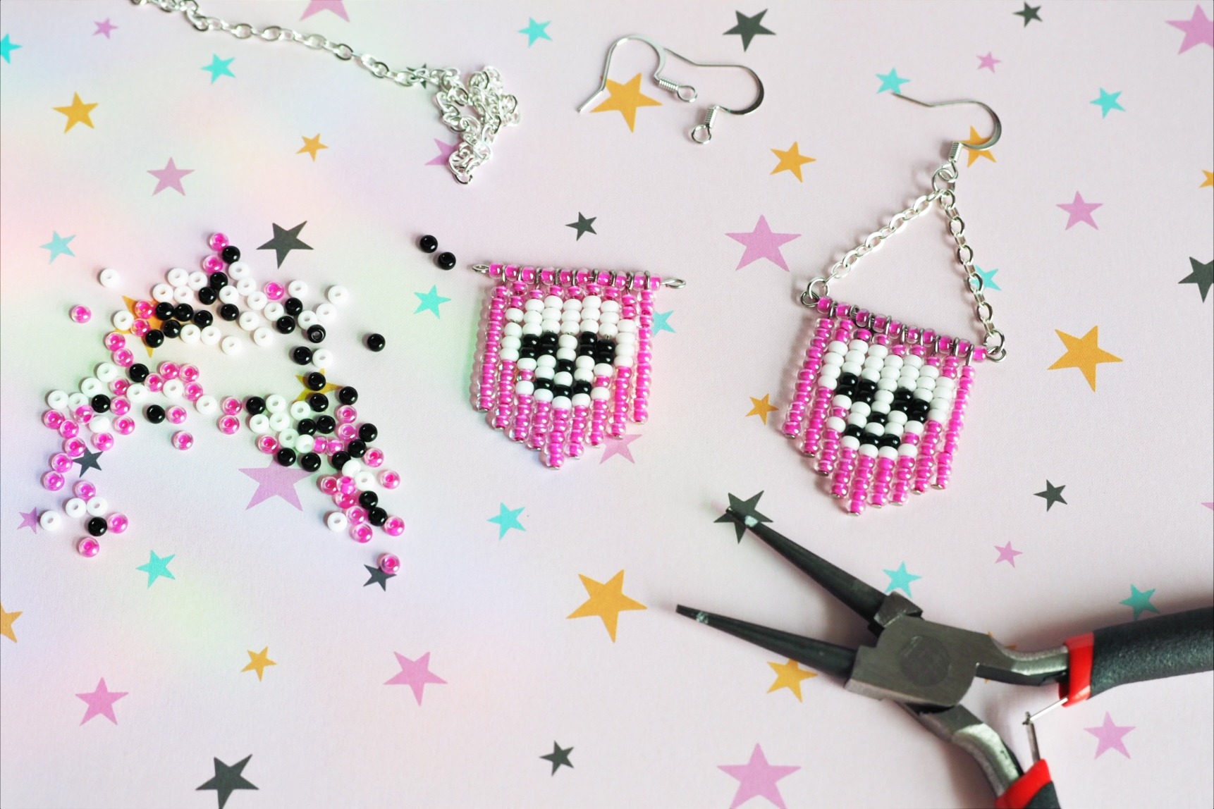 Make a Pair of Beaded Skull Earrings