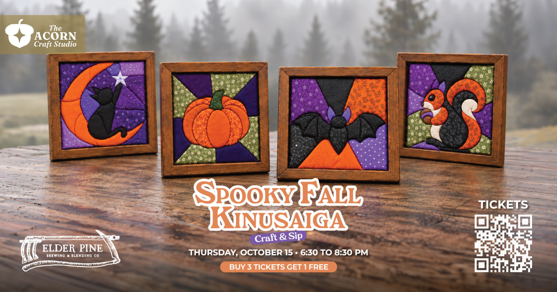 Spooky Fall Kinusaiga - Craft and Sip at Elder Pine Spooky Fall Kinusaiga - Craft and Sip at Elder Pine