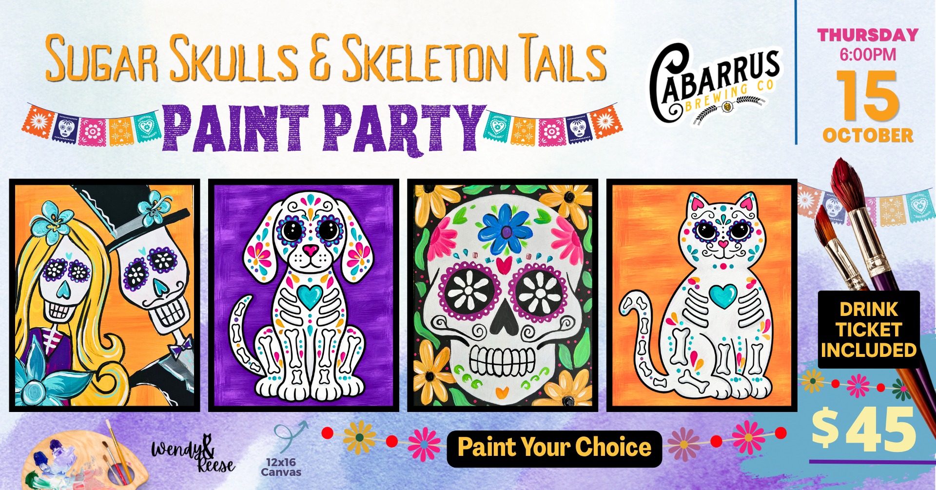 Sugar Skulls & Skeleton Tails at Cabarrus Brewing Company Sugar Skulls & Skeleton Tails at Cabarrus Brewing Company