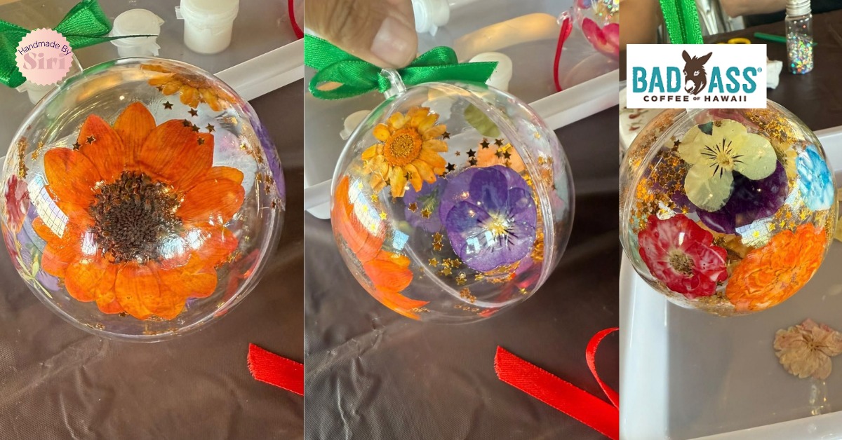 Pressed Flower Christmas Ornament