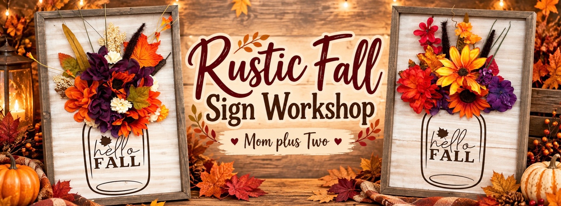 Hello Fall Floral Wooden Sign