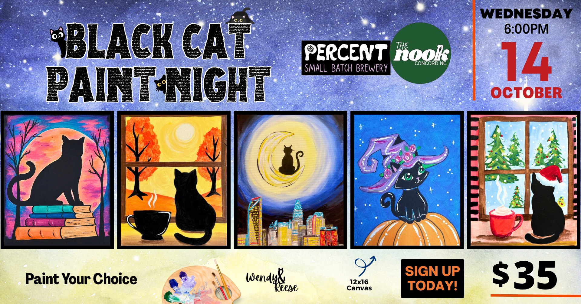 Black Cat Paint Night at Percent The Nook Concord Black Cat Paint Night at Percent The Nook Concord