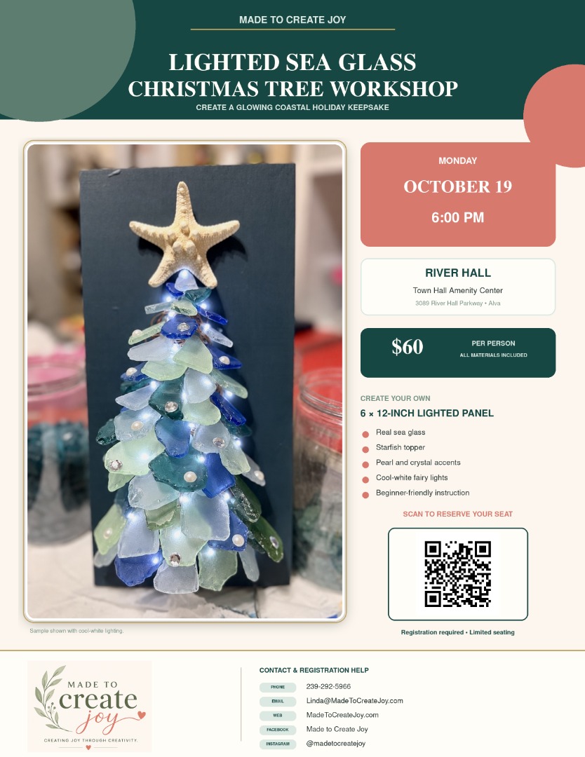 Lighted Sea Glass Christmas Tree Workshop
