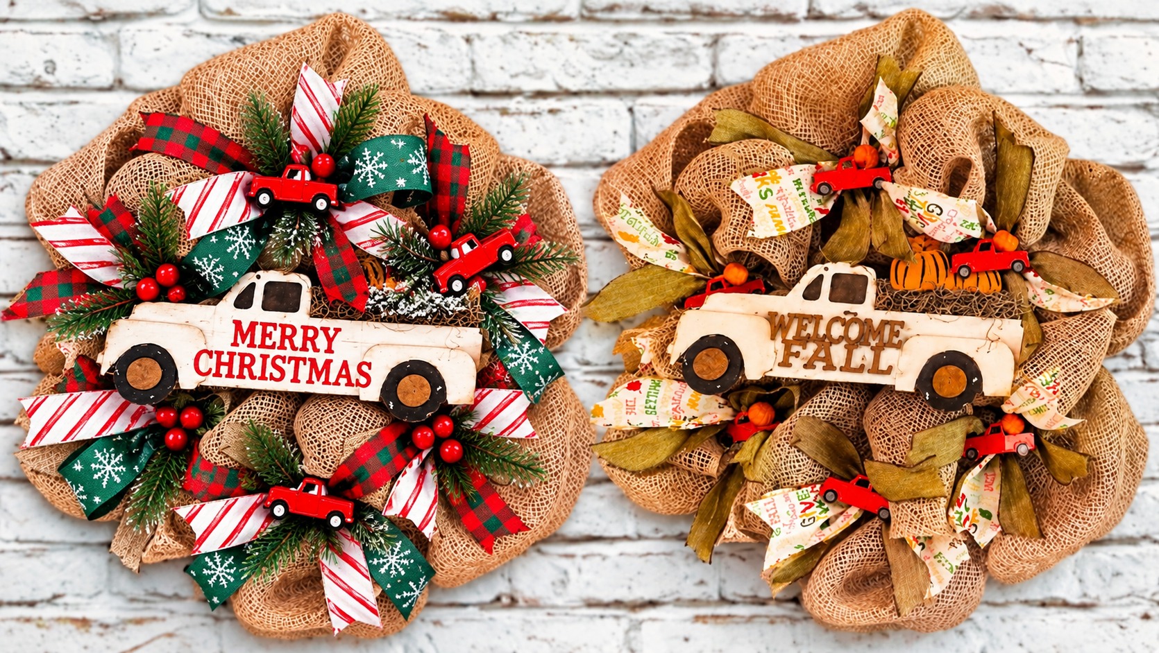 "No-Fray" Fall/Holiday Deco Mesh Wreath