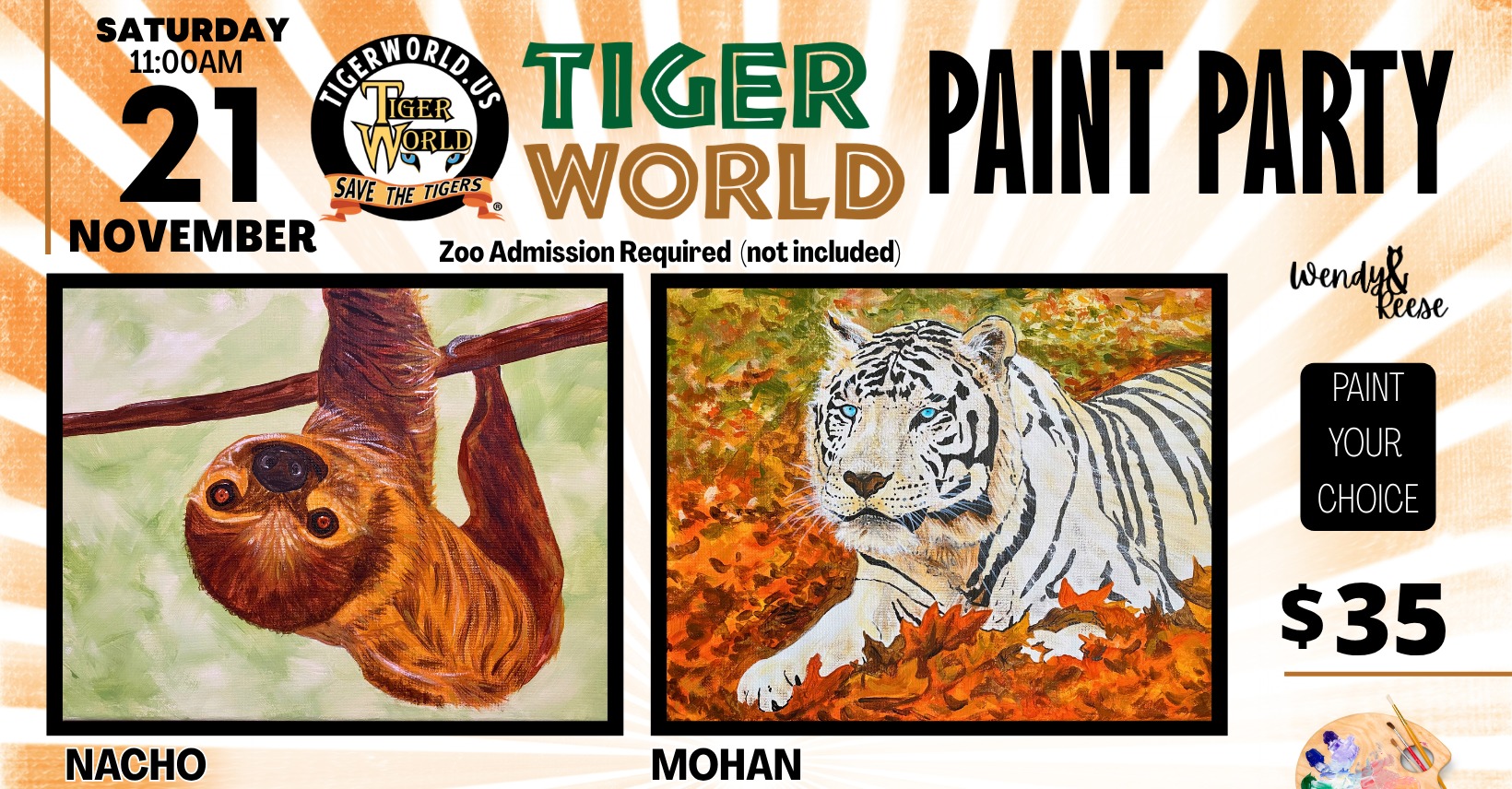 Tiger World Paint Party
