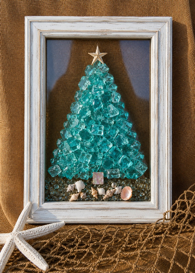Rustic Crushed Glass Christmas Tree
