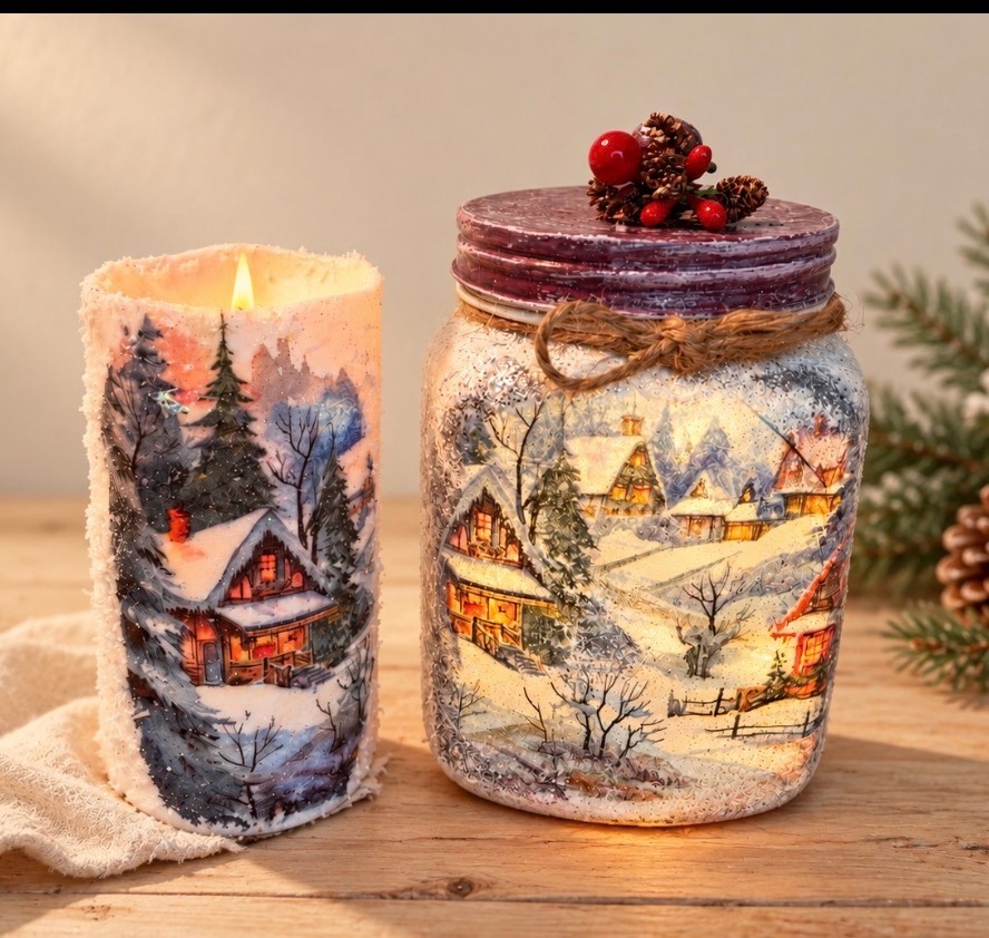 Winter Luminary & Candle