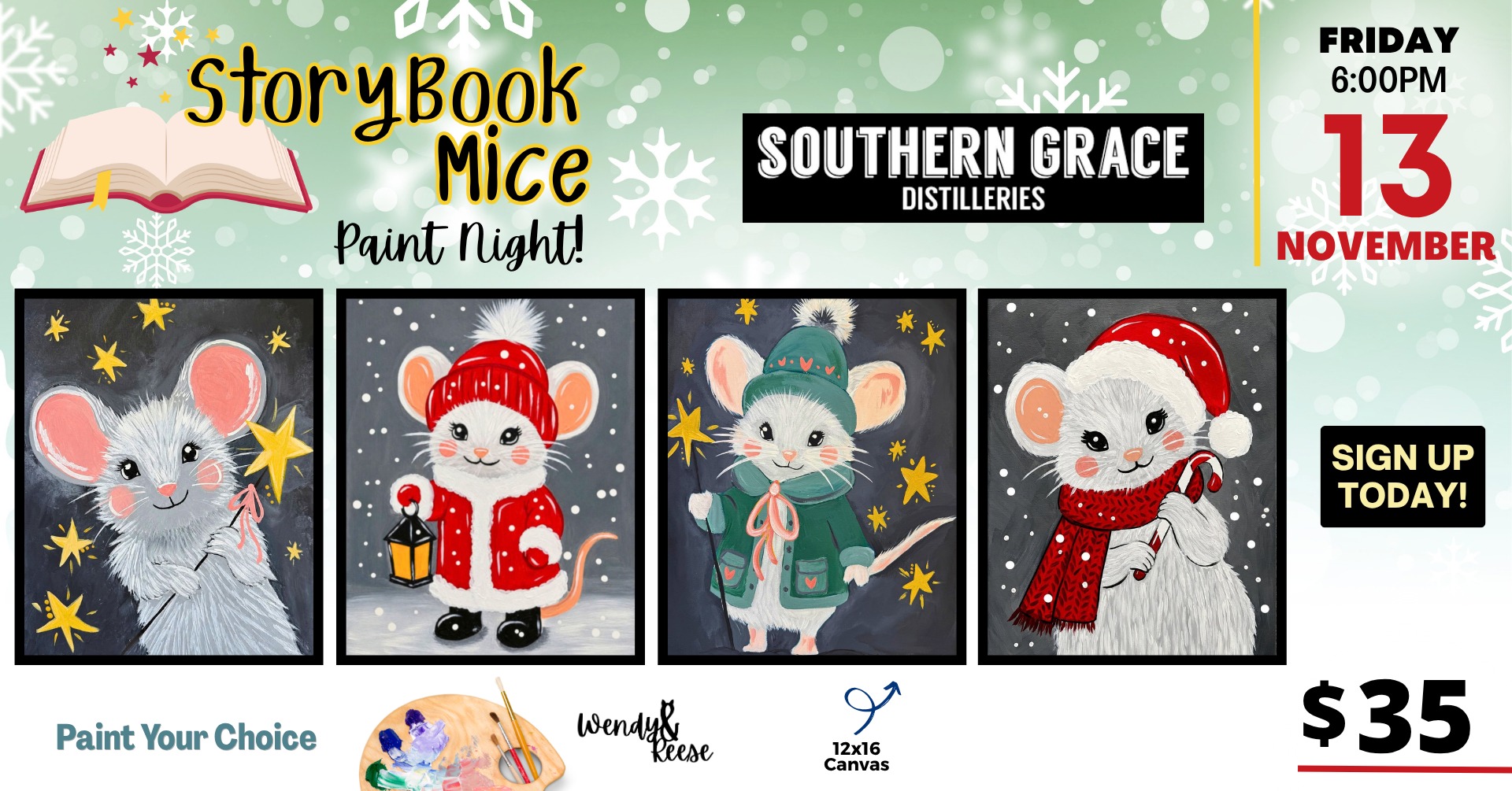 Storybook Mice Paint Night at Southern Grace Distilleries