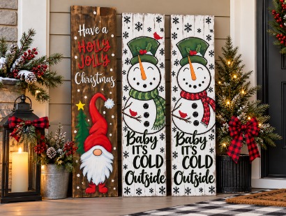 Rustic Holiday Porch Leaner Rustic Holiday Porch Leaner