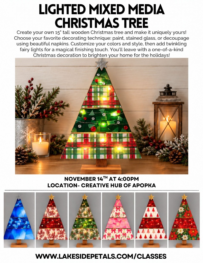 Lighted Mixed Media Christmas Tree