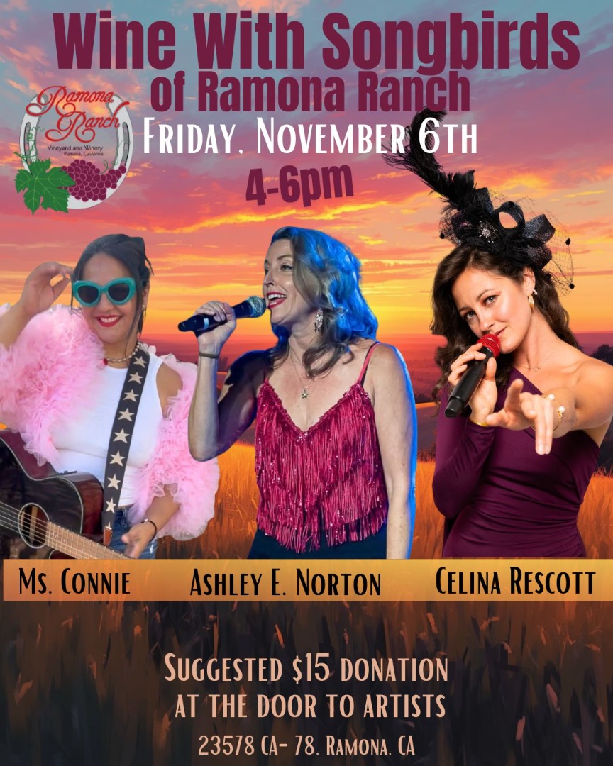 Wine with Songbirds - Friday, November 6th, 4 to 6pm