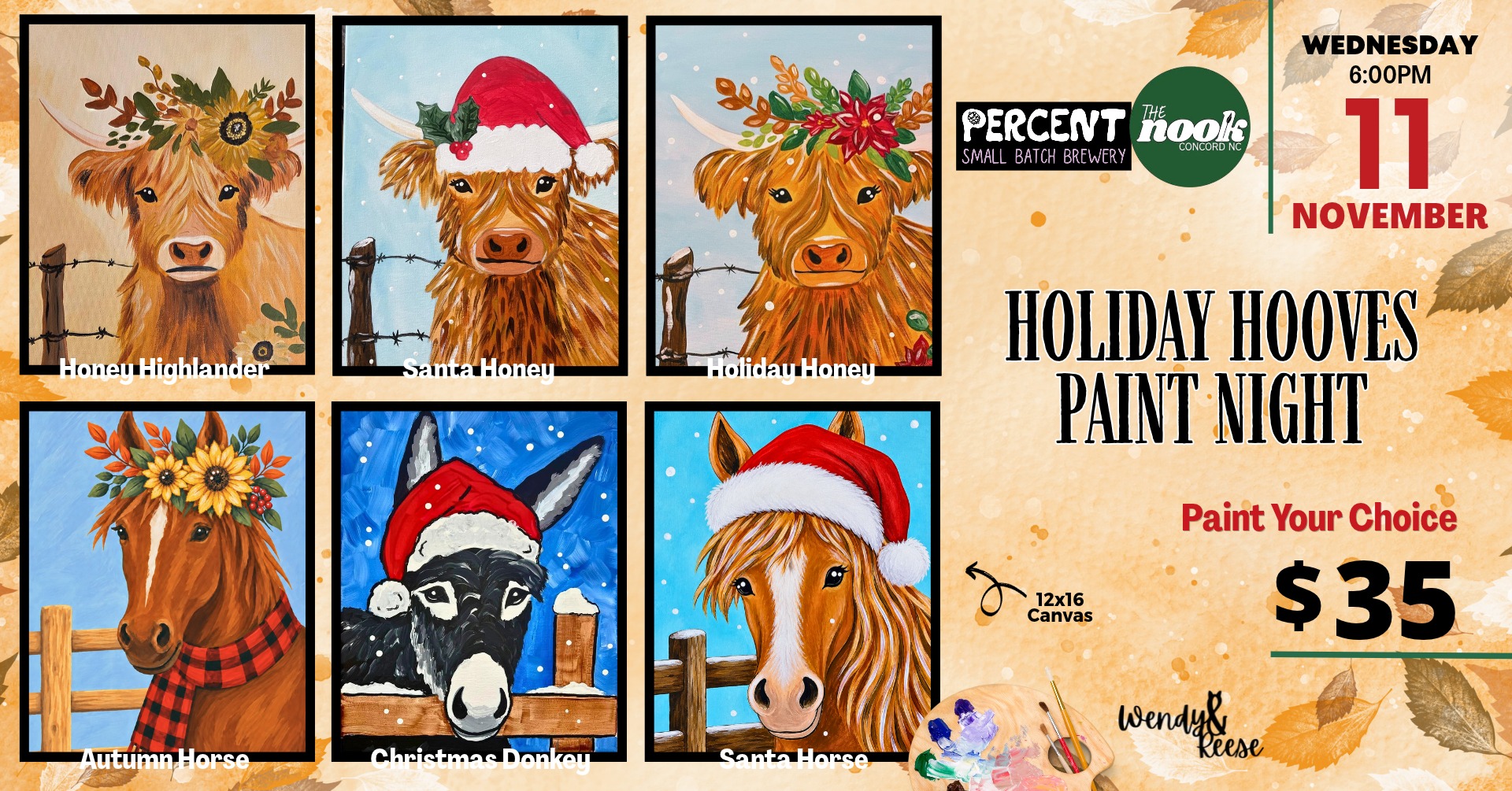Holiday Hooves Paint Night at Percent The Nook Concord Holiday Hooves Paint Night at Percent The Nook Concord