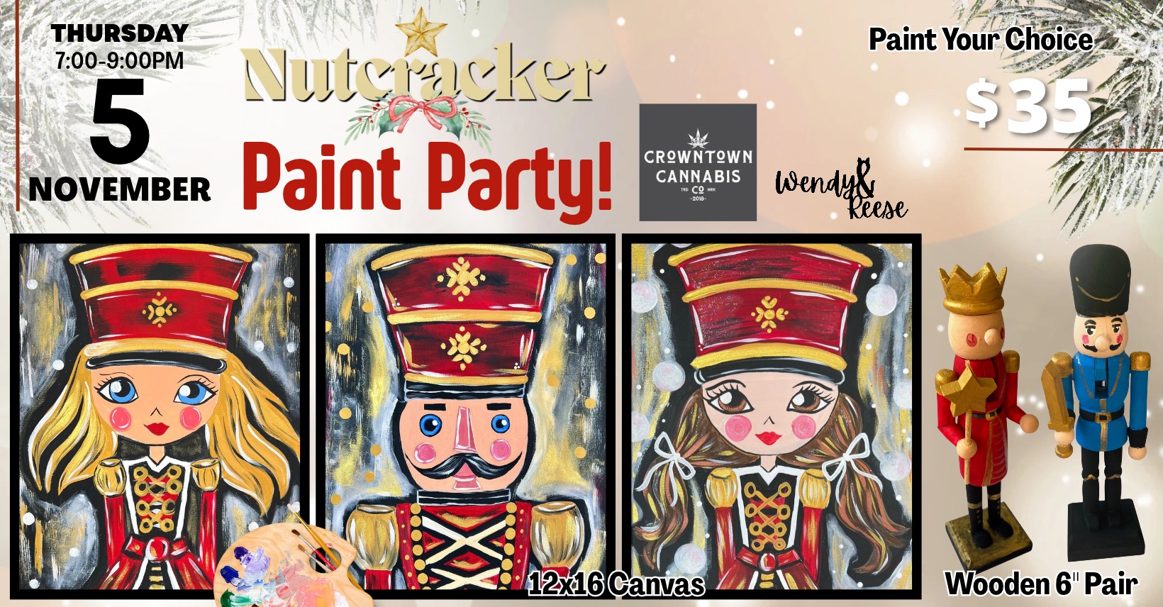 Nutcracker Paint Party at Crowntown Cannabis NoDa
