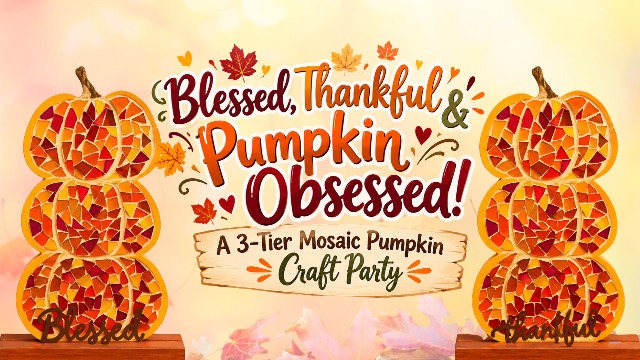 Blessed, Thankful & Pumpkin Obsessed! 3-Tier Mosaic Pumpkin Craft