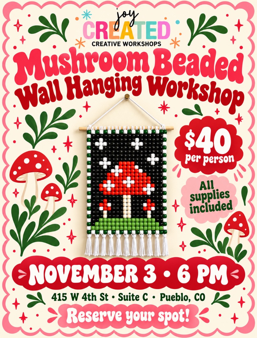 Mushroom Beaded Tapestry