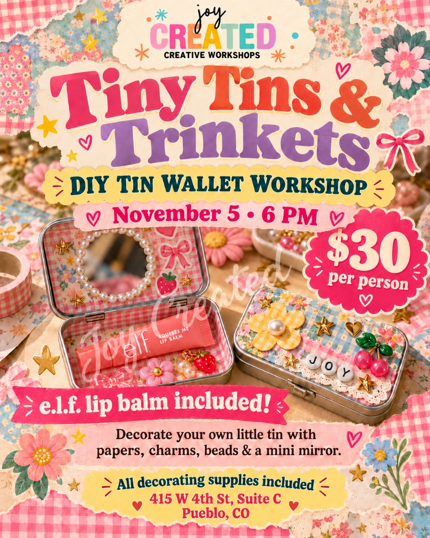 Tiny Tins & Trinkets Tin Wallet Workshop Tiny Tins & Trinkets Tin Wallet Workshop