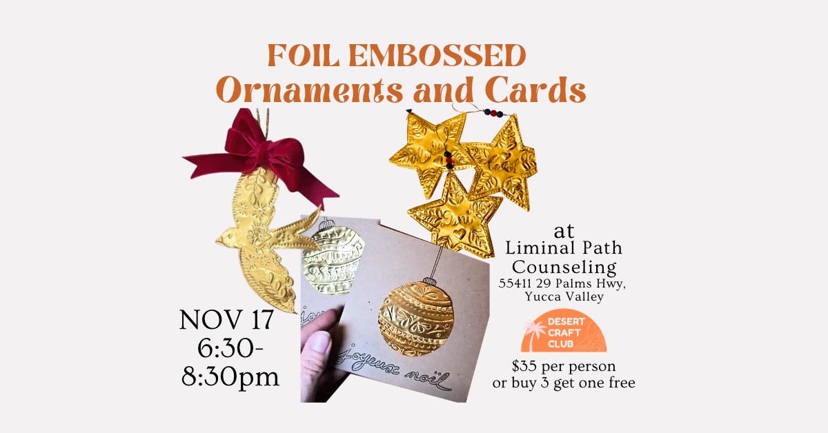 Embossed Foil Holiday Ornament and Card Workshop