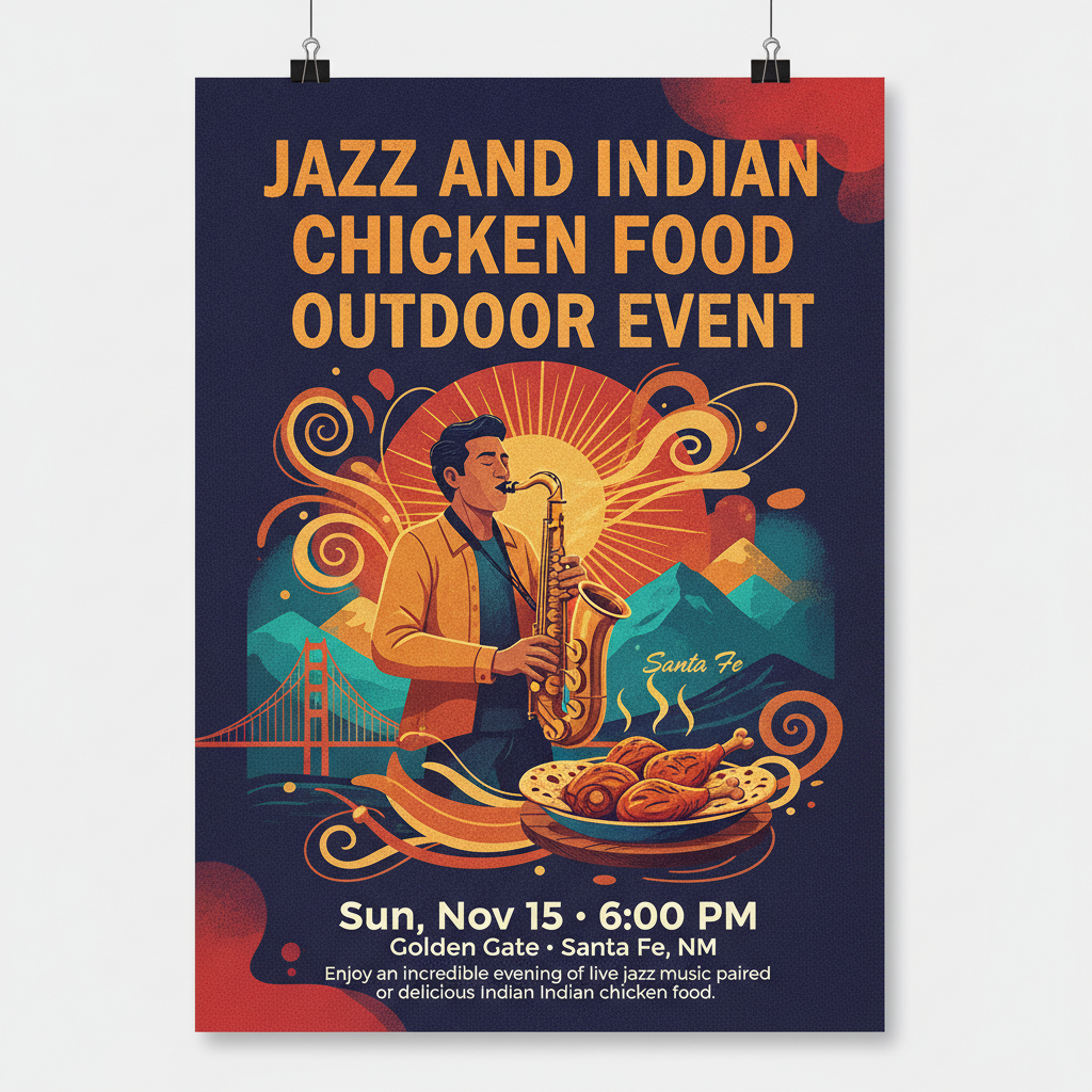 Jazz and Indian Chicken Food Outdoor Event