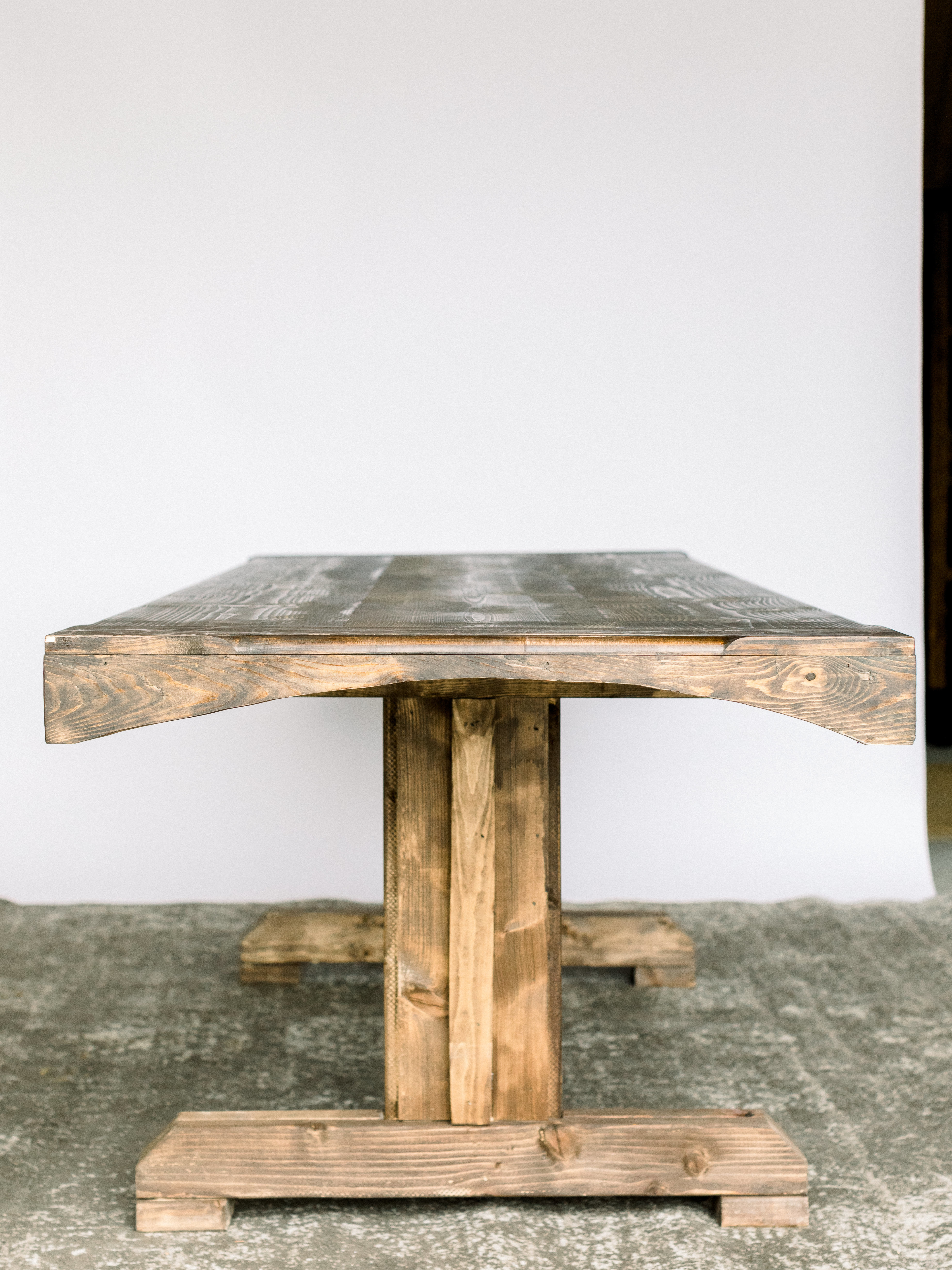 Brown Wooden Farm Tables 8'x30"
