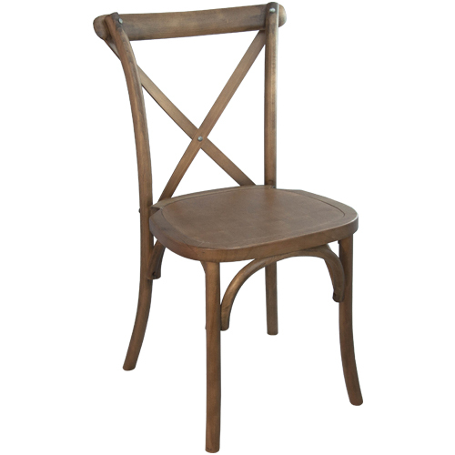 Brown Wooden - X Back Chair