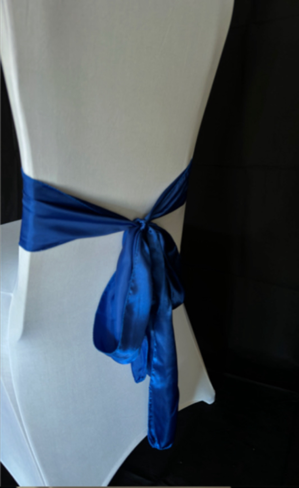 Chair Tie SATIN ROYAL BLUE
