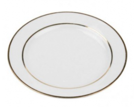 Gold Rim China Dessert Plate