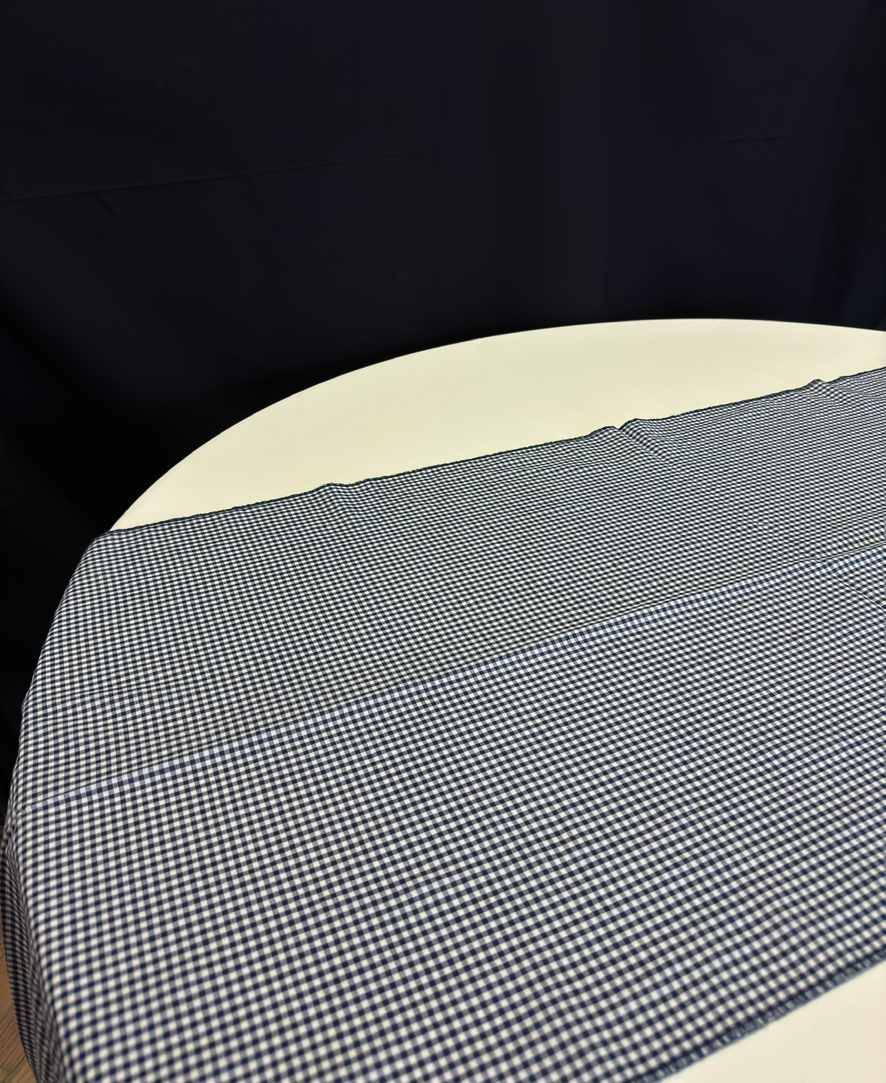 Runner 24"X102" COTTON NAVY GINGHAM