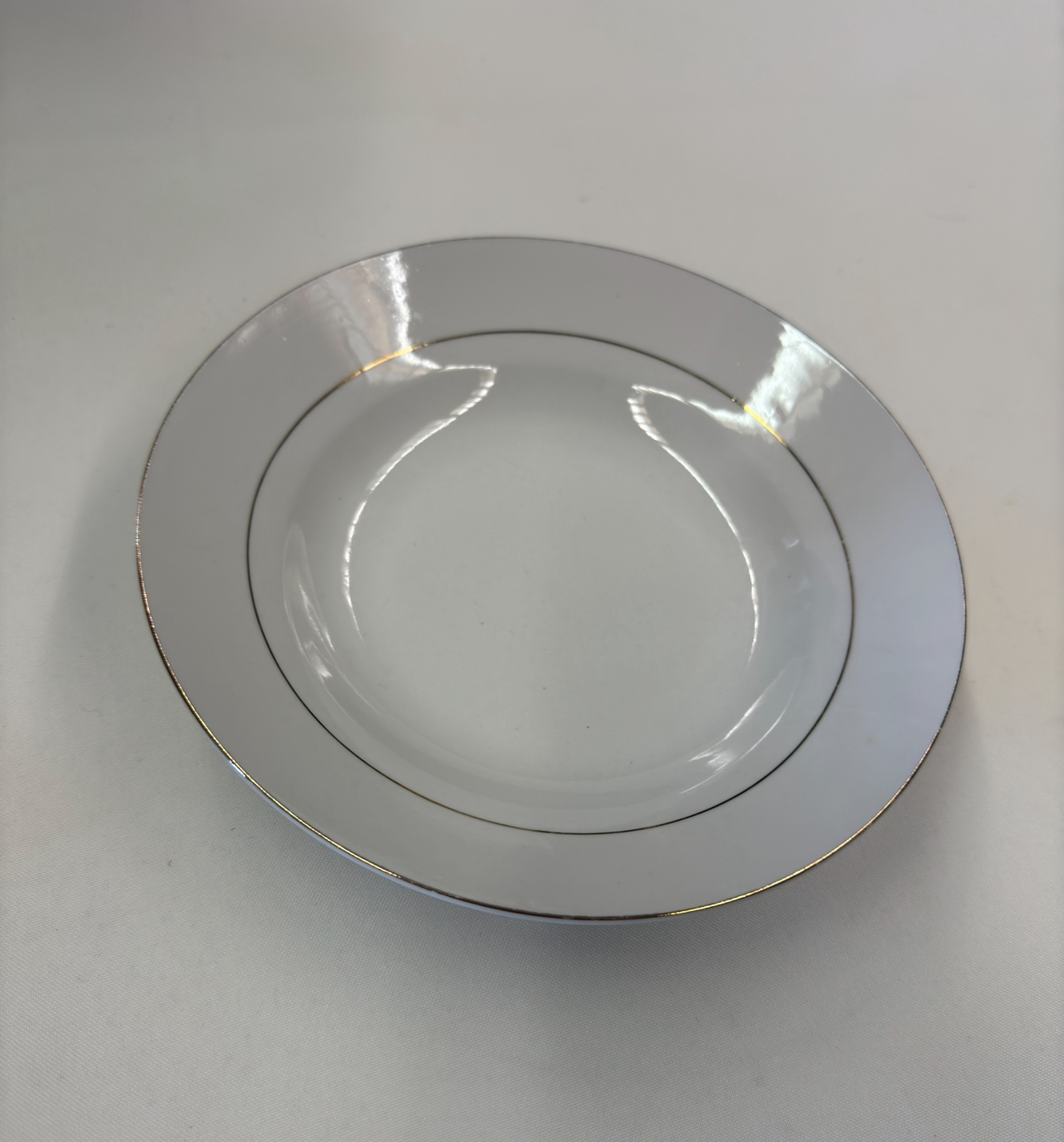 Gold Rim China Salad Bowl