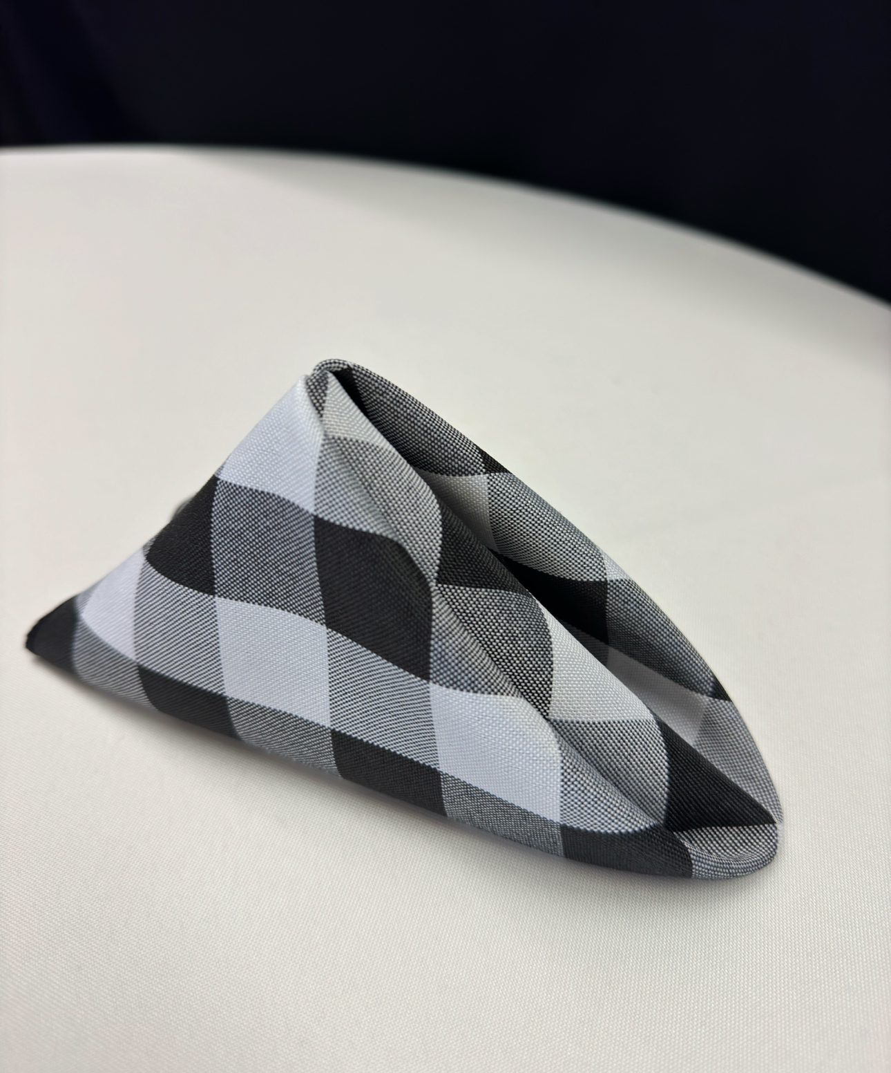 Napkin POLY BLACK & WHITE CHECK L 17"