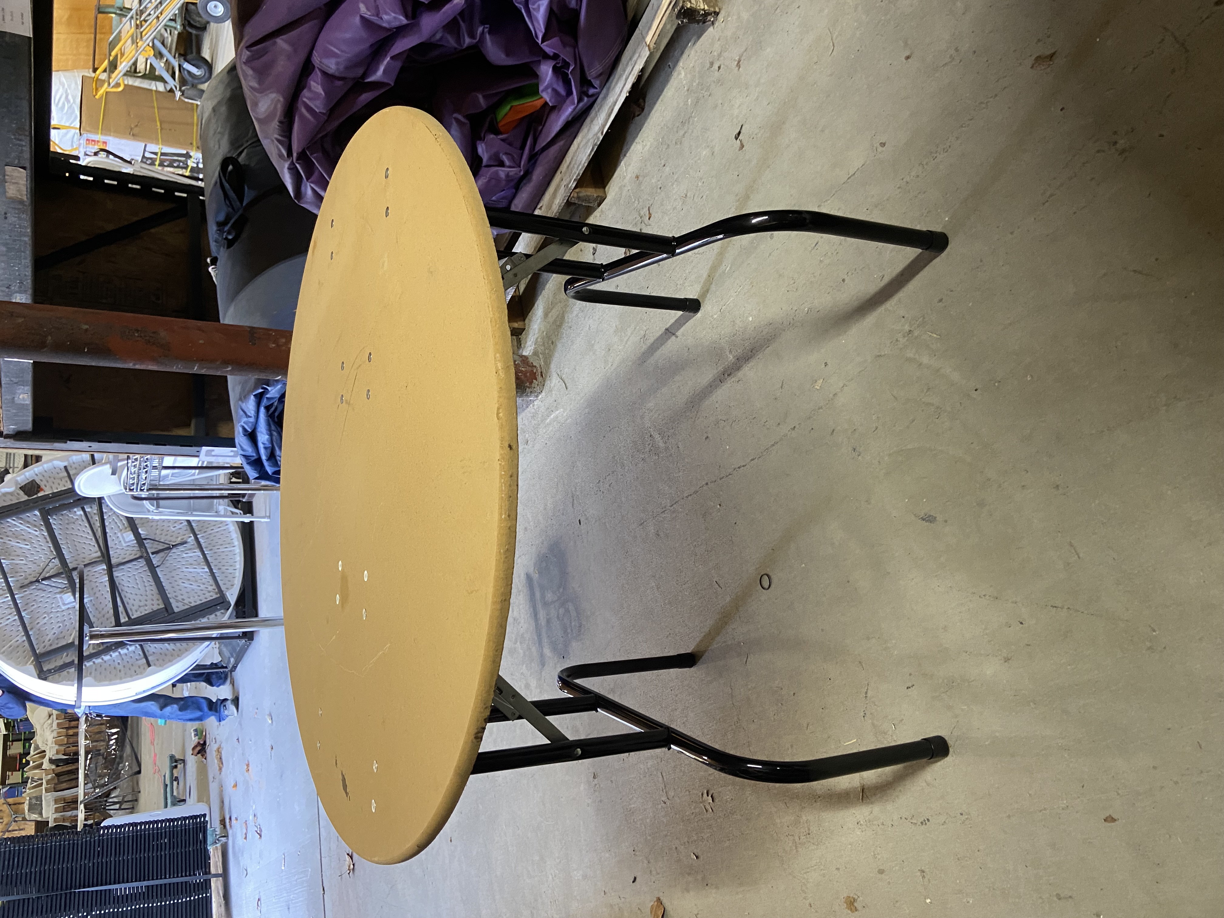 60" Round Wood Top Table