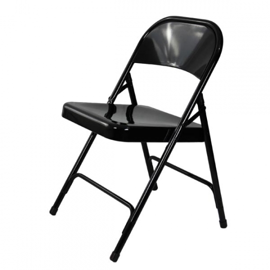 Black Folding Heavy Metal Chair