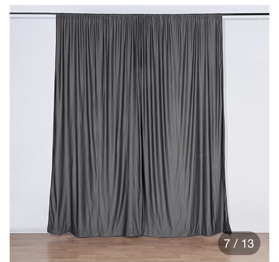 Drape 5'w x 14't SATIN CHARCOAL (Dark Gray)