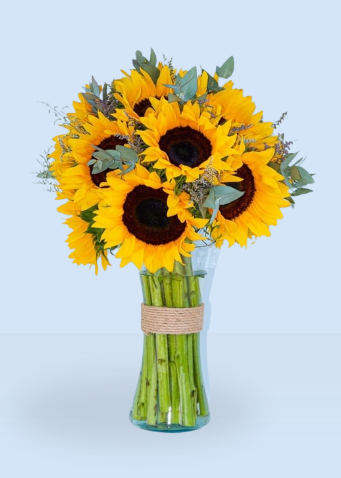 Vista previa de Girasoles en Florero de Vidrio - imagen 1