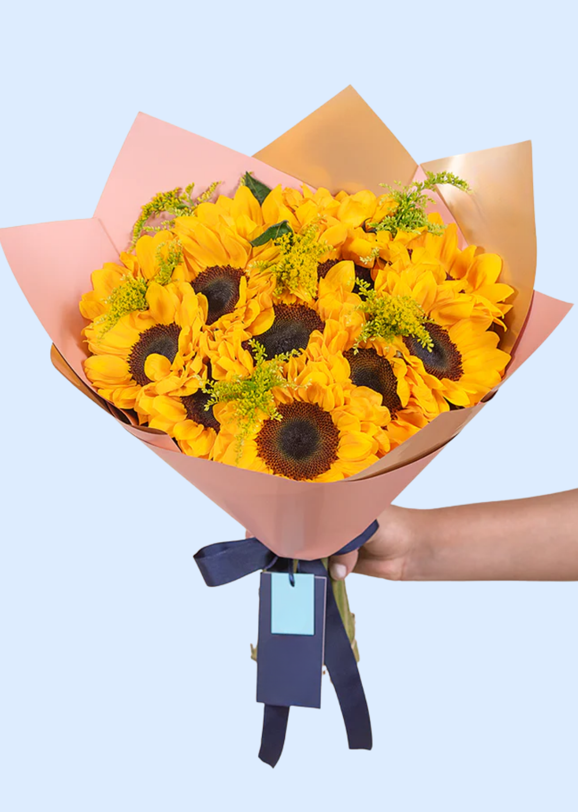 Vista previa de 10 Girasoles en Ramo con Solidago - imagen 1