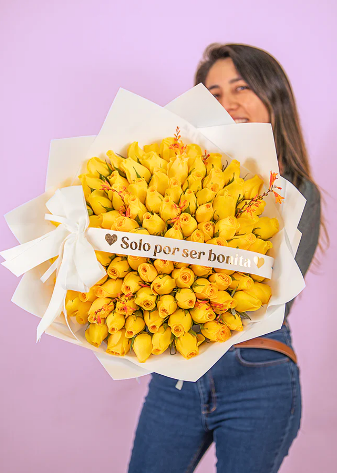 Vista previa de Ramo Buchón 100 Rosas Amarillas Premium - imagen 1