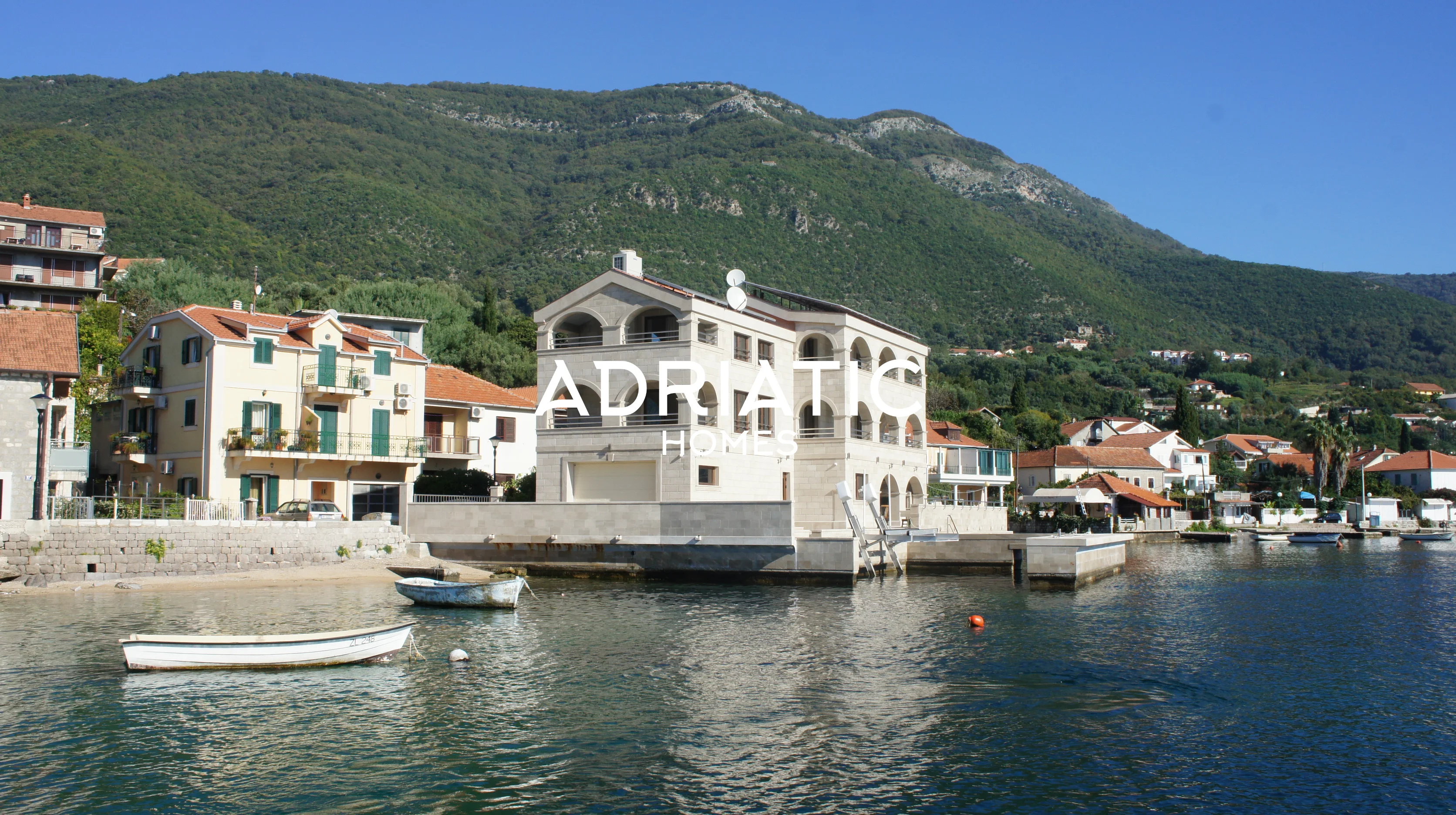 Exclusive luxury villa with private beach and marina in Djenovici, Montenegro