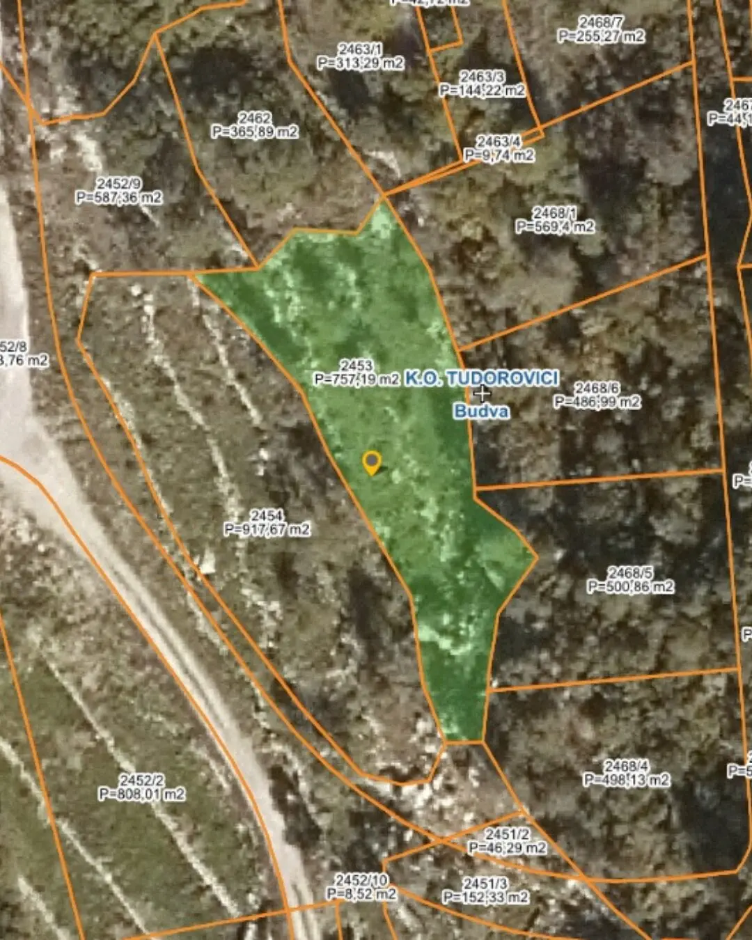 Building Land in Tudorovici Budva - 1,388 m² Premium Plot 2