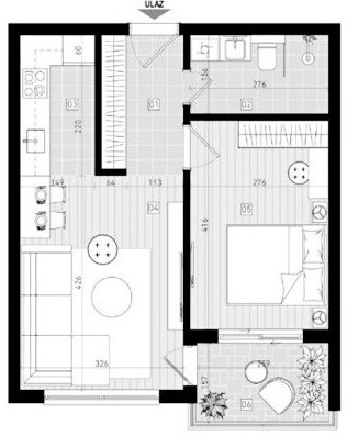 1-bedroom apartment with sea view in Novi Bar 10