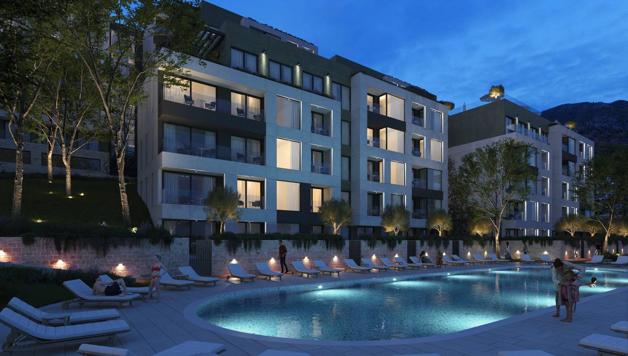 Modern complex in Tivat with stunning sea views